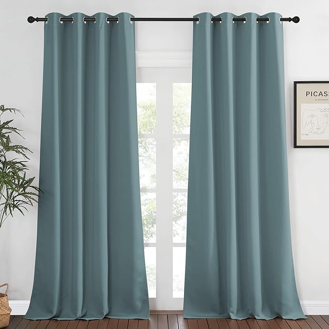 NICETOWN Blackout Greyish Blue Curtain by NICETOWN