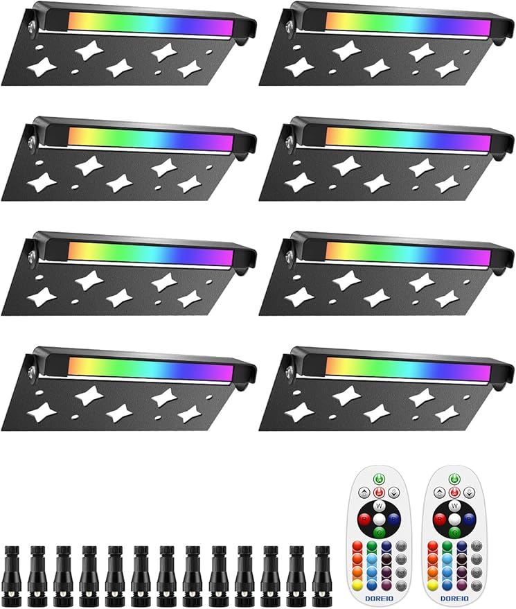 5W RGB Retaining Wall Lights 7 inch LED Hardscape Lighting Color Changing Low by DOREIO