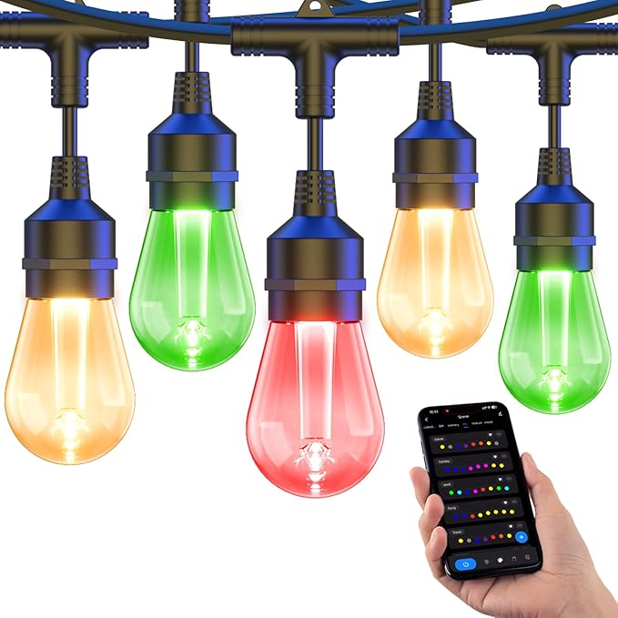 XMCOSY+ Smart Outdoor String Lights, 72.5Ft Patio Lights Waterproof, App Control by XMcosy