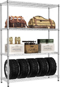IZEUK 4-Tier Adjustable Heavy Duty Metal Wire Shelving Unit, Wide Storage Rack by IZEUK