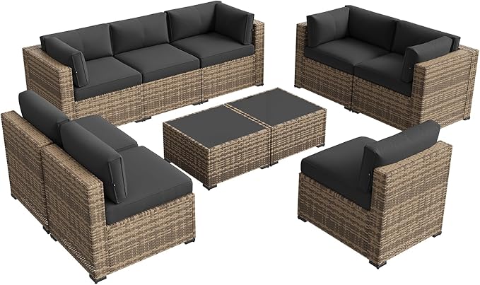 Aoxun Patio Furniture Sets, 10-Piece Outdoor Patio Furniture - Image 7