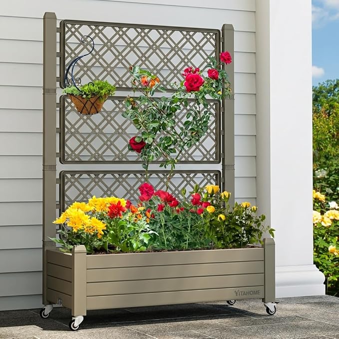 YITAHOME 43.3x17.7x61 in Planter Trellis Box by YITAHOME