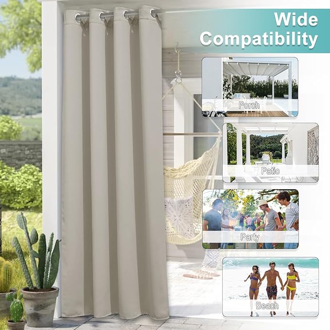 NICETOWN 2 Panels Outdoor Curtains - Image 4