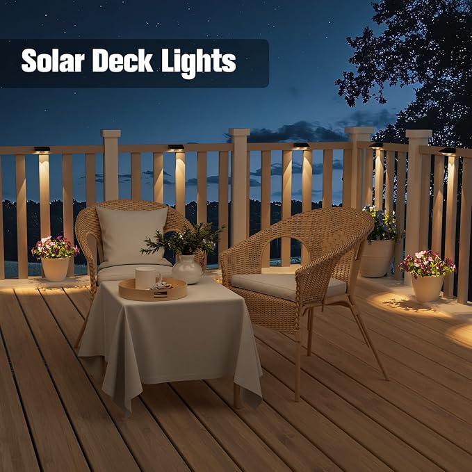 NIORSUN Solar Fence Lights, 16 Pack Solars Deck Light, Warm White Color - Image 5