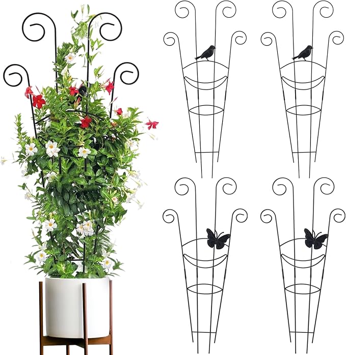 ZOUTOG Trellis for Climbing Plants Indoor 4 Pack 30 Inch, Rustproof Metal by ZOUTOG