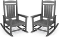 KINGYES Oversized Outdoor Rocking Chair Set of 2, HDPE Patio Rocking Chairs by KINGYES