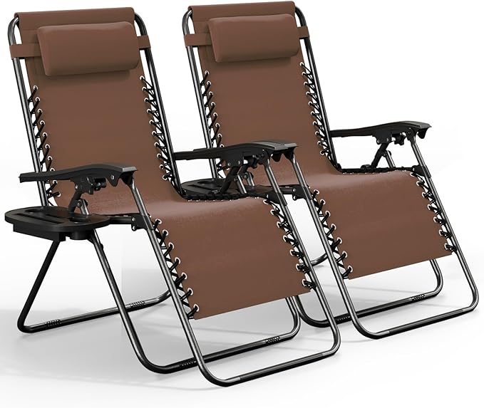 Nestl Zero Gravity Chairs Set of 2, Patio Lounge Chair Outdoor by Nestl