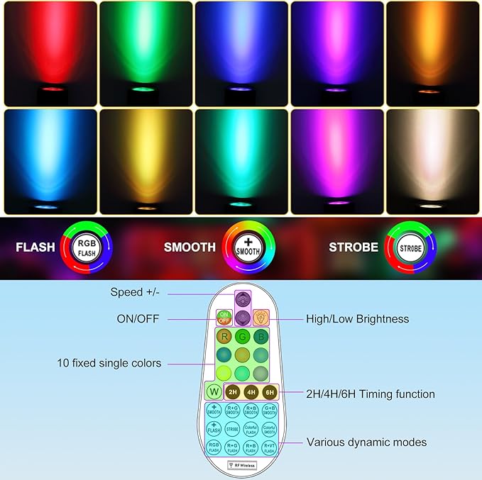 MEIHUA Solar Spot Lights Outdoor Color Changing, 4 in 1 Landscape Lighting RGB - Image 3