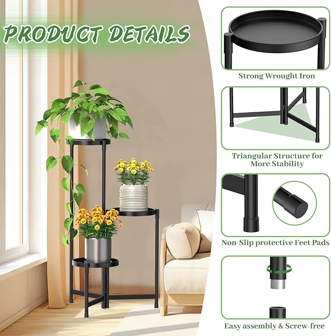 MOKANI Metal Plant Stand Indoor Outdoor - Image 3