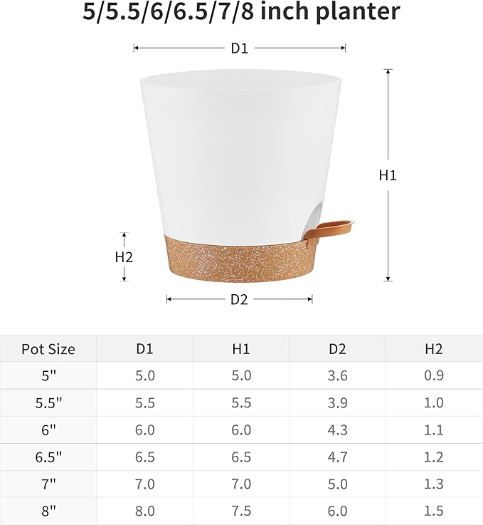 FaithLand 6-Pack White Self Watering Planter Pots - Image 2