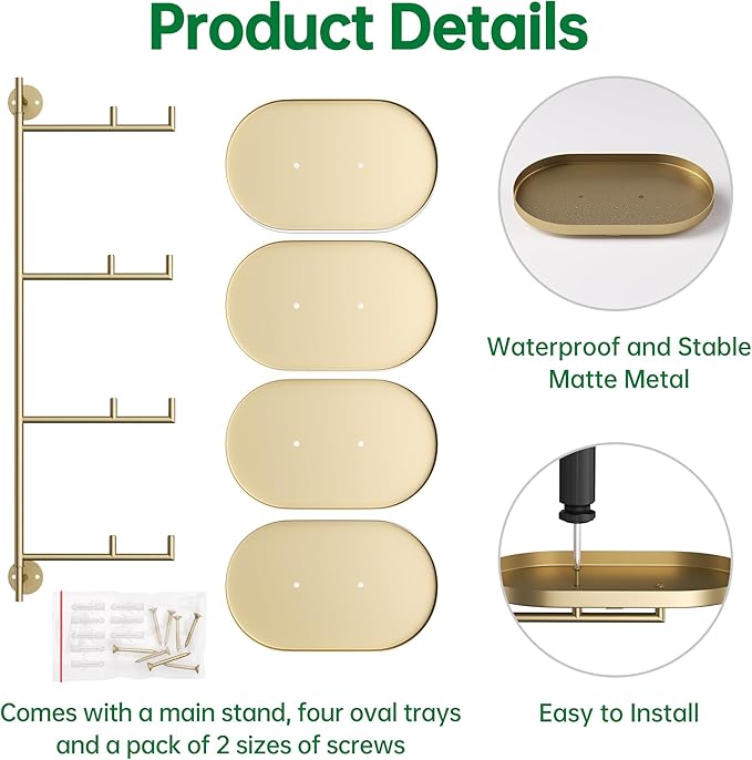 Rotating Window Shelves for Multiple Plants Indoor, 4-tier Metal Corner golden - Image 4