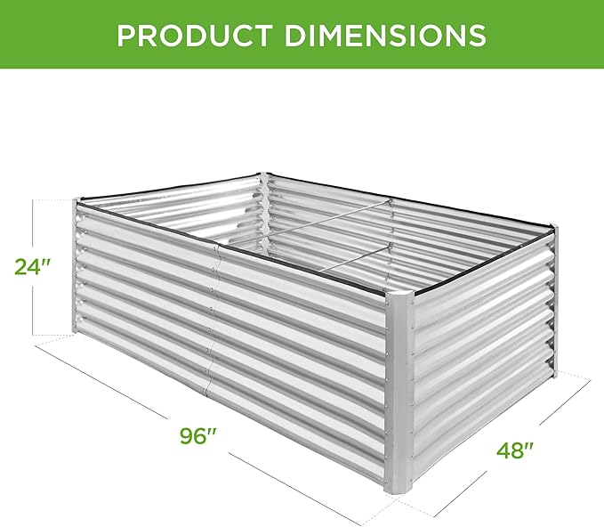 Best Choice Products 8x4x2ft Outdoor Metal Raised Garden Bed, Deep Root Planter - Image 3