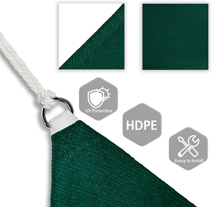 Patio Paradise 21' x 21' x 21' Sun Shade Sail Triangle Canopy Shade Cloth - Image 3