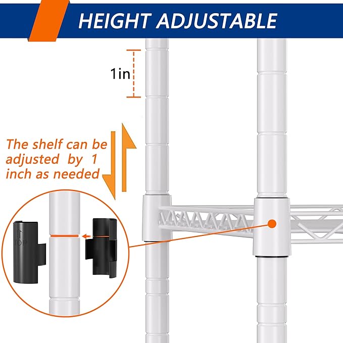 REGILLER 5-Wire Shelving Metal Storage Rack Adjustable Shelves, Standing - Image 5