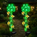 ST Patrick's Day Decorations Outdoor, 2 Pack Shamrock Solar Lights Outdoor by HokfirmHomeDecorGarden
