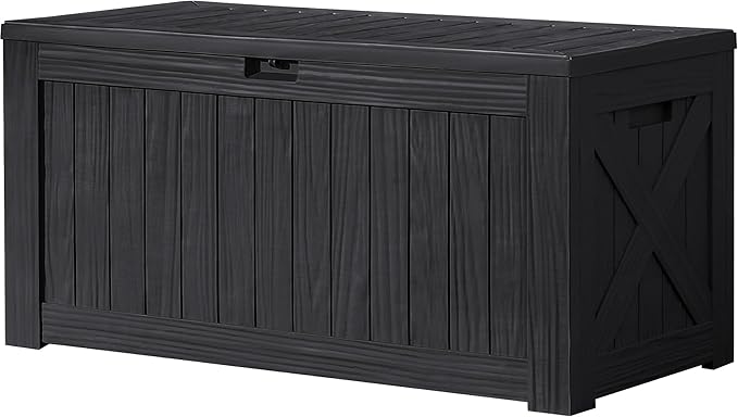 Devoko 120 Gallon Deck Box Resin Outdoor Storage Box Waterproof by DEVOKO