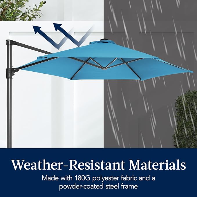 Best Choice Products 10ft Offset Cantilever Hanging Market Patio Umbrella - Image 5