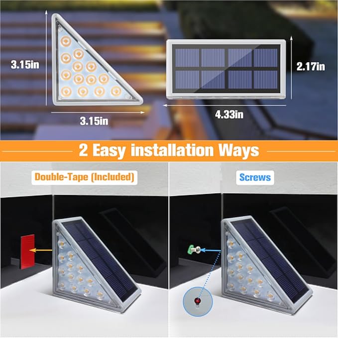 VOLISUN Solar Stair Lights 16 Pack, Solar Step Lights Waterproof IP67, Outdoor - Image 6