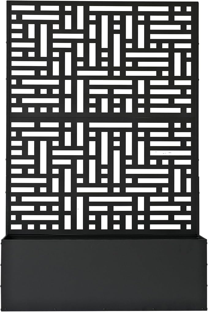 Oakland Living 6 ft. X 4 ft. Black Freestanding Metal Privacy Screen Room - Image 3