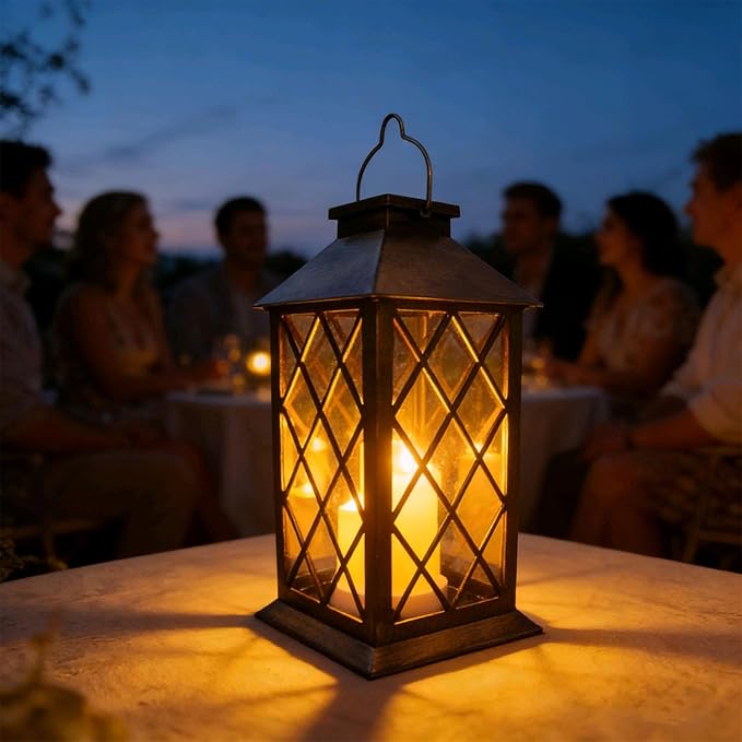 Solar Outdoor Lantern, Garden Hanging Waterproof Lanterns PVC Upgrade 3 LED - Image 6