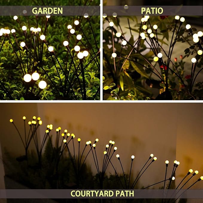 Solar Firefly Lights Outdoor, 8 Pack, Warm White, Waterproof, Garden Decor - Image 6