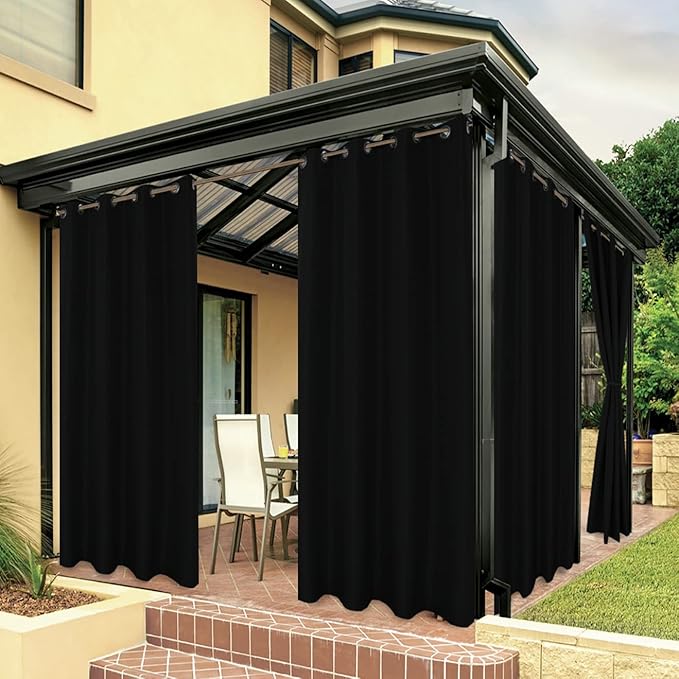 BONZER Outdoor Curtains for Patio Waterproof Thick Privacy Grommet Light by Bonzer