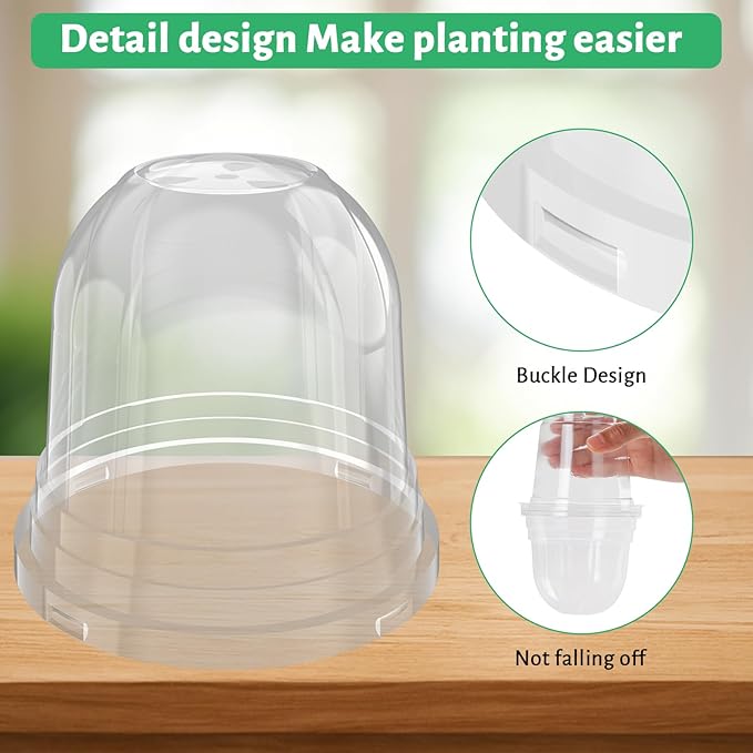 36 Packs 5/4/3.5 Inch Clear Plant Pot Humidity Domes, Transparent Seedling - Image 5