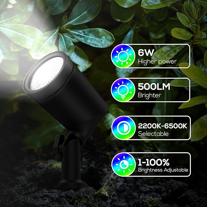 ZYAN 8 Pack Smart Landscape Lights, Color Changing Landscape Spotlights - Image 7