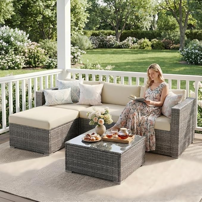 Outdoor Patio Furniture Set, Rattan Outdoor Sectional Furniture, Patio by MayinColor