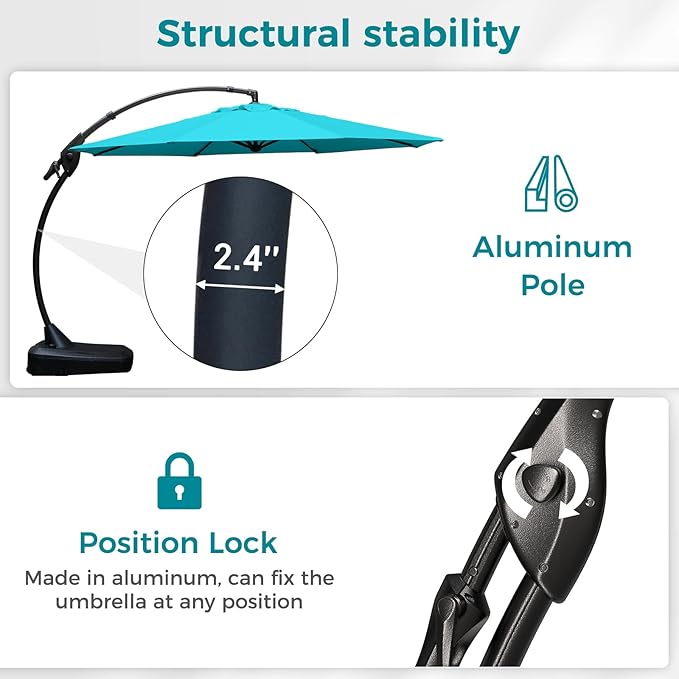 Grand patio 12 FT Sunbrella Cantilever Umbrella - Image 6