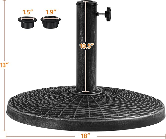 Yaheetech 22 lbs Outdoor Umbrella Base, Heavy Duty Market Umbrella Base Stand - Image 3