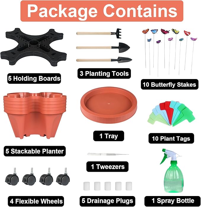 DUNCHATY Stackable Planter, Vertical Strawberry Planter - Image 7