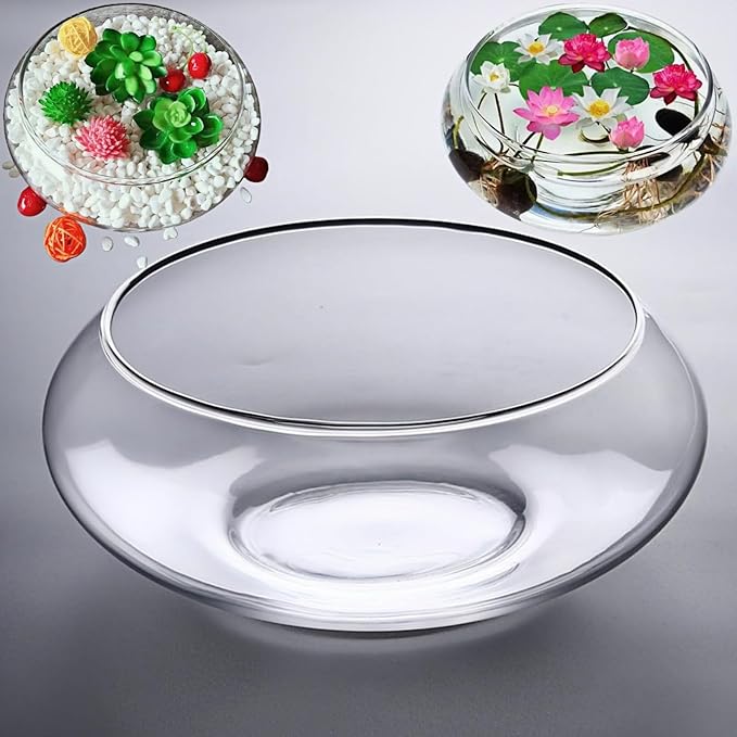 Glass Lotus Bowl Planter, 8 in Lotus Flower Bowl, Lotus Bowls by Unknown
