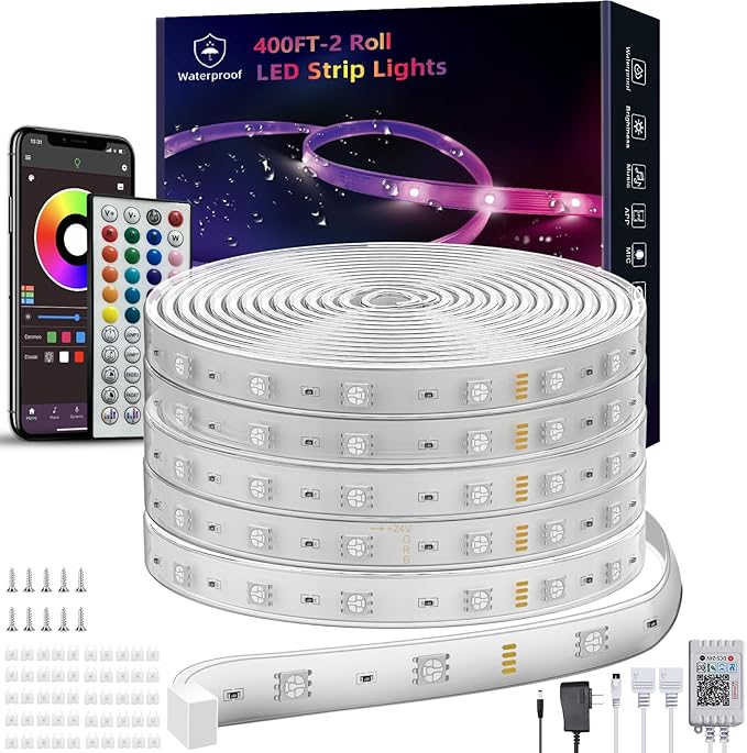 398ft Outdoor Led Strip Lights Waterproof, Ip68 Outside Led Light Strip by Ledagic