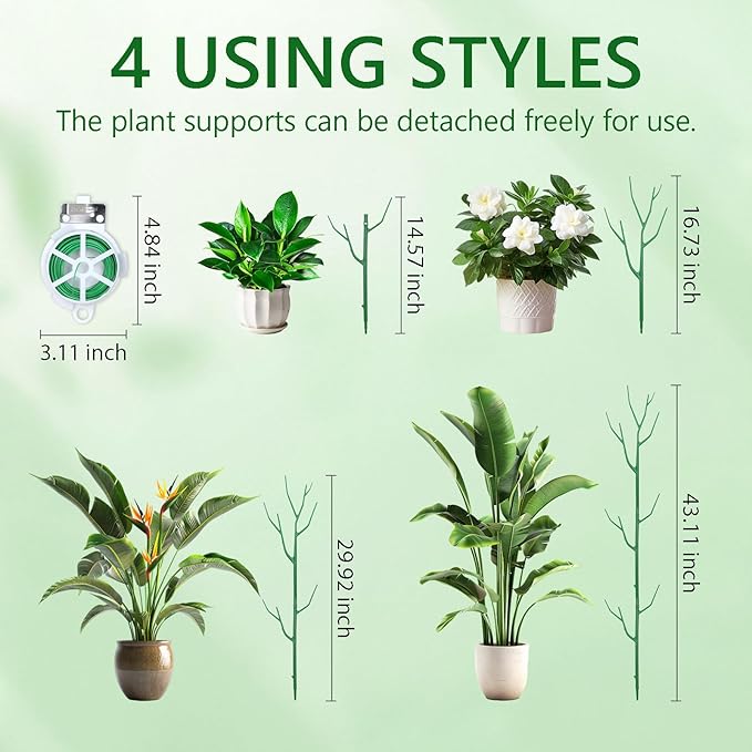 15 Pack Stackable Plant Supports Stakes, Sturdy Garden Trellis - Image 2