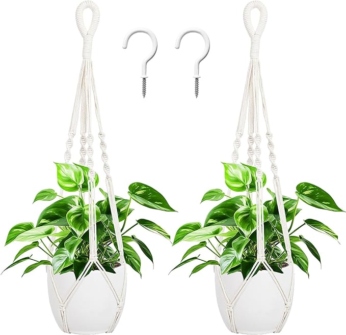 Augshy 27inch Macrame Plant Hanger, 2 Packs Plant Hangers by Augshy