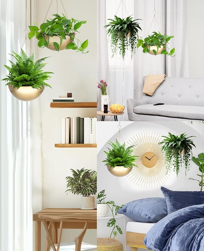 AceList 2 Pack Gold Hanging Planter - Image 4