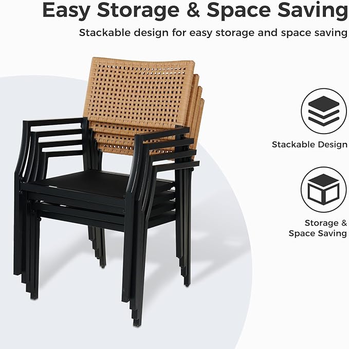 Grand patio Outdoor Dining Chair Set of 4, 4 Pieces Patio Dining Chairs - Image 2