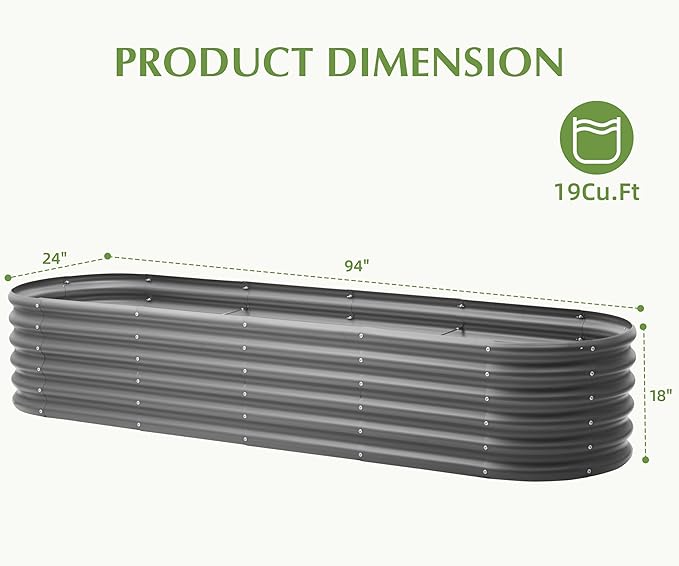Galvanized Raised Garden Bed, Outdoor Planter Bed, Metal Planter Box - Image 2