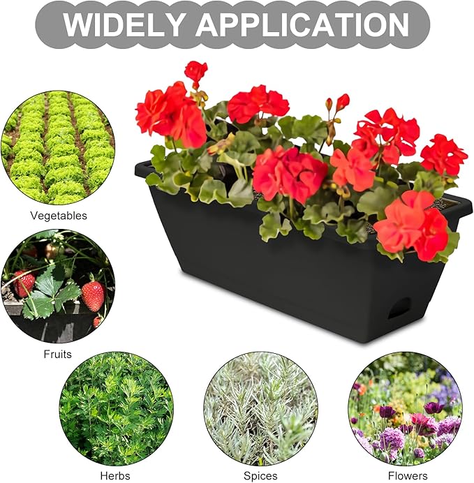 Window Box Planter, 6 Packs 17 Inches Rectangle Planters Box - Image 4