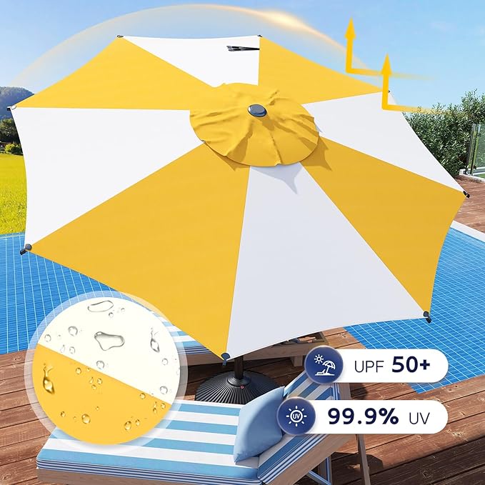 Abba Patio 9FT Lyon Outdoor Patio Umbrella Outdoor Table Umbrella - Image 5
