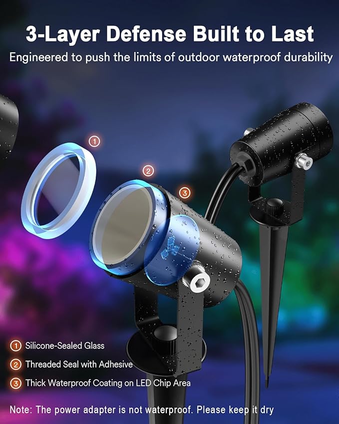Lumary 56FT Smart Landscape Lights Gen2, 6 Pack RGBAIWW Color Changing - Image 2