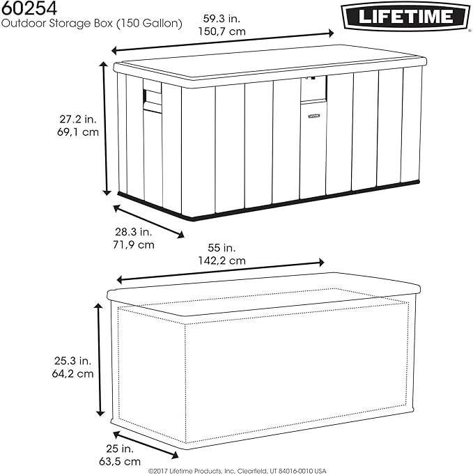 LIFETIME 60254 Heavy-Duty Outdoor Storage Deck Box, 150 Gallon, Desert - Image 8