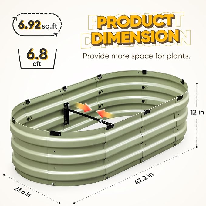 KING BIRD Raised Garden Bed Kit 2025 Upgraded 10-Minute Assembly Galvanized - Image 4