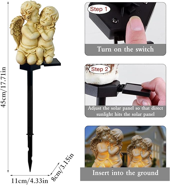 Solar Garden Angel Lights, Waterproof Outdoor Garden Angels Statue Decorations - Image 4