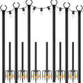 6 Pack String Light Poles, 10 Ft Light Poles by Mutovlin