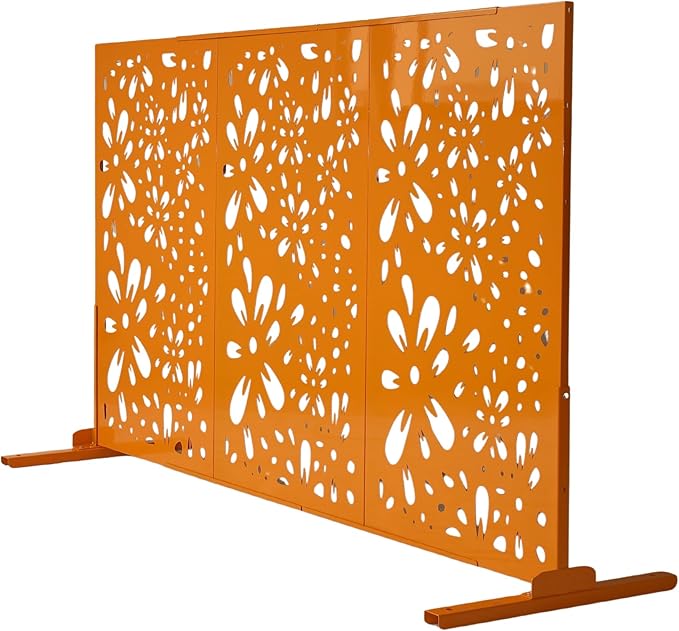 Oakland Living 6 ft. X 4 ft. Orange Freestanding Metal Privacy Screen Room - Image 4