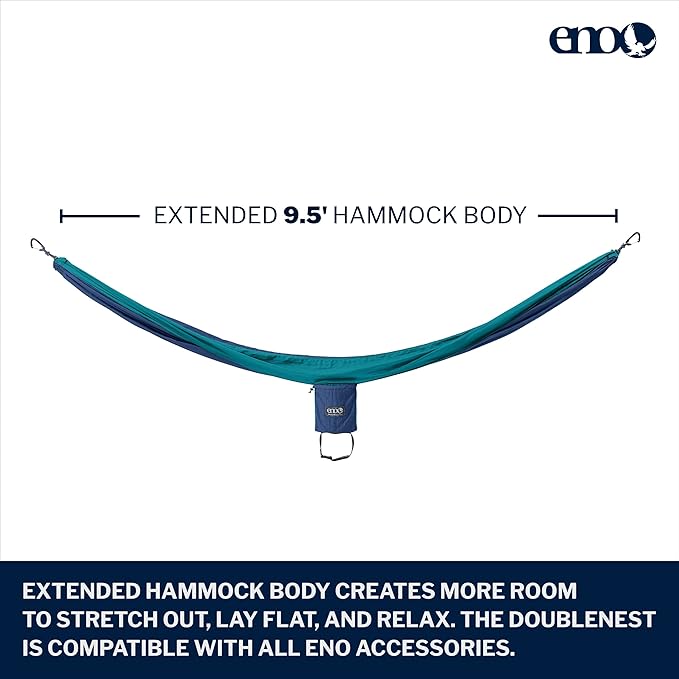 ENO, Eagles Nest Outfitters DoubleNest Lightweight Camping Hammock, 1 to 2 - Image 2