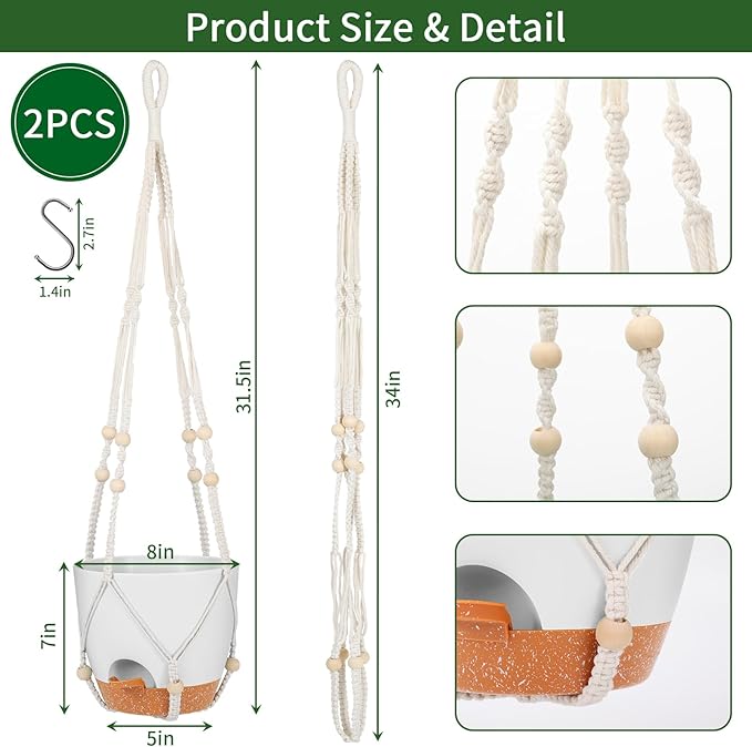 GARDIFE 8 Inch Hanging Planters - Image 2