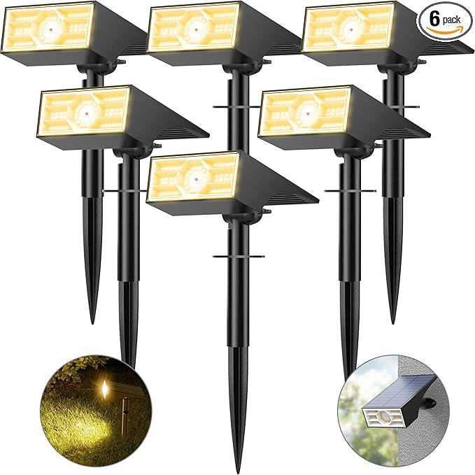 Solar Spot Lights Outdoor, 10 Pack/56 LED Outdoor Lights by Katipeal